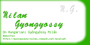 milan gyongyossy business card